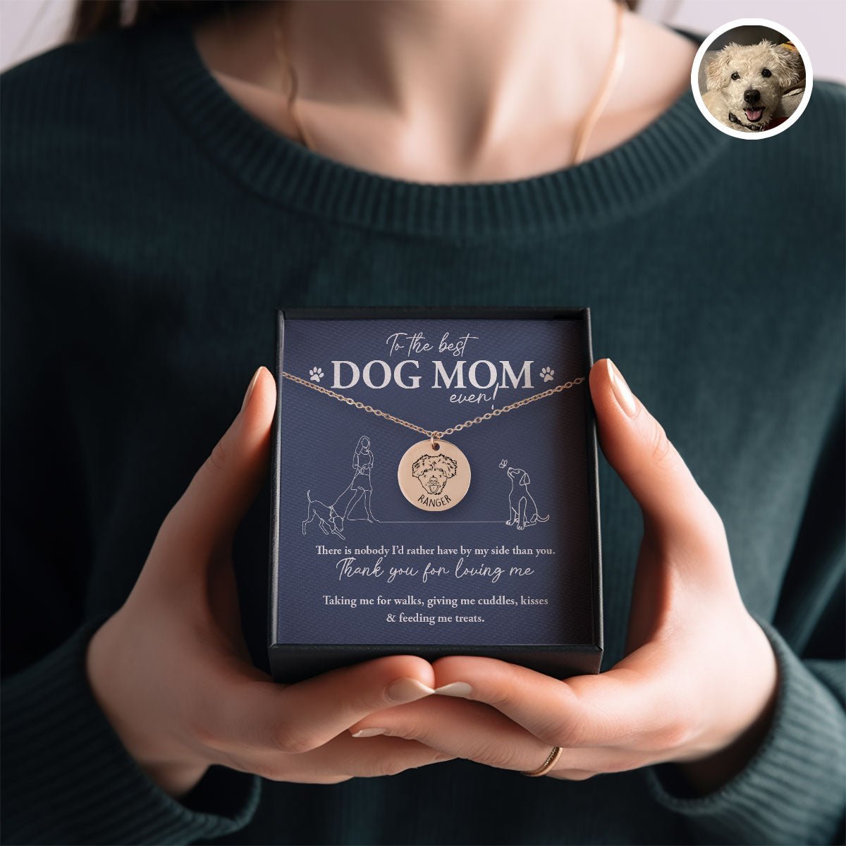 Personalized Pet Portrait Necklace Gift - Personalized Memories