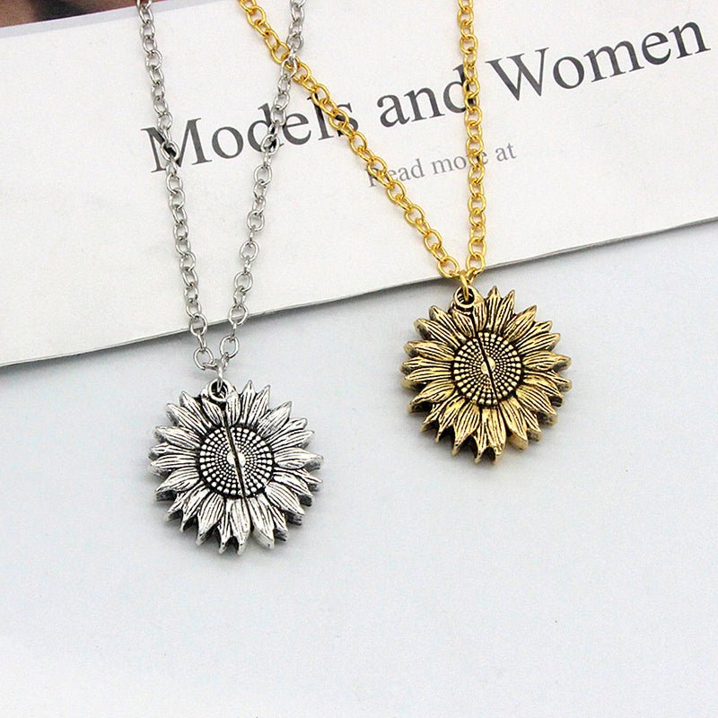 Personalized Sunflower Name Necklace - Personalized Memories