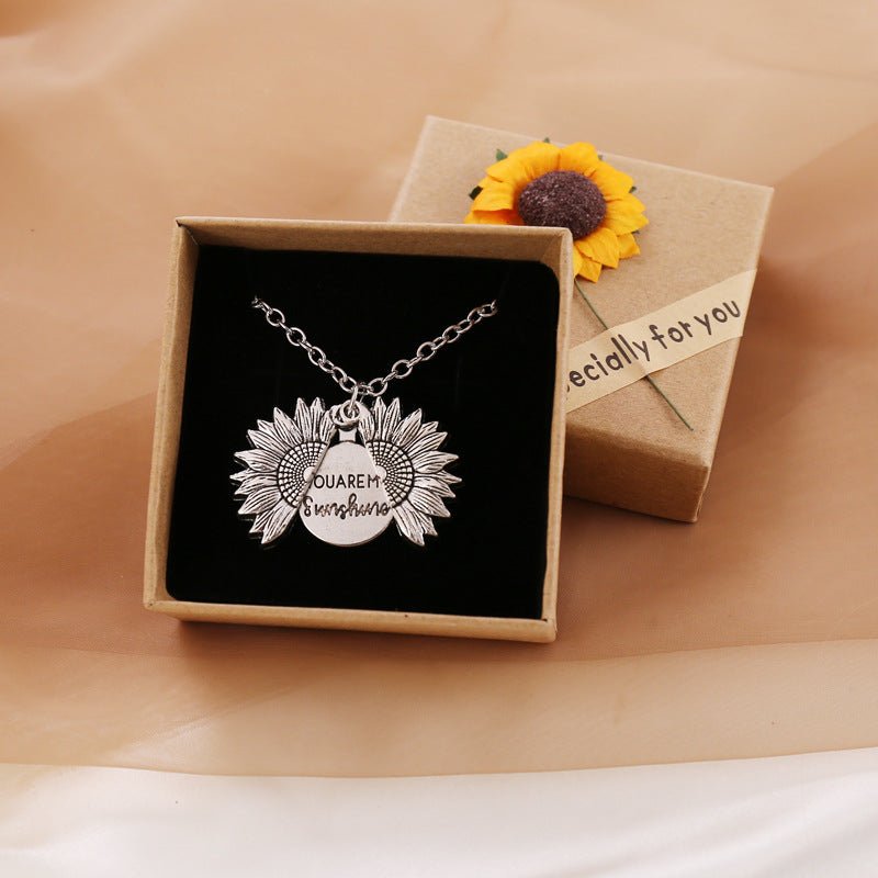 Personalized Sunflower Name Necklace - Personalized Memories