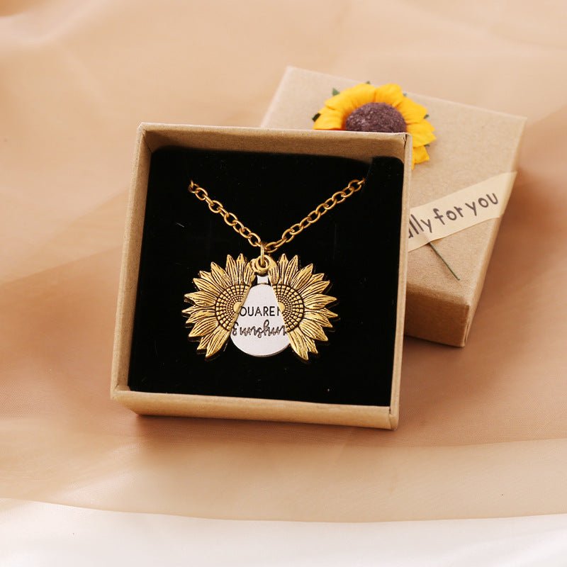 Personalized Sunflower Name Necklace - Personalized Memories