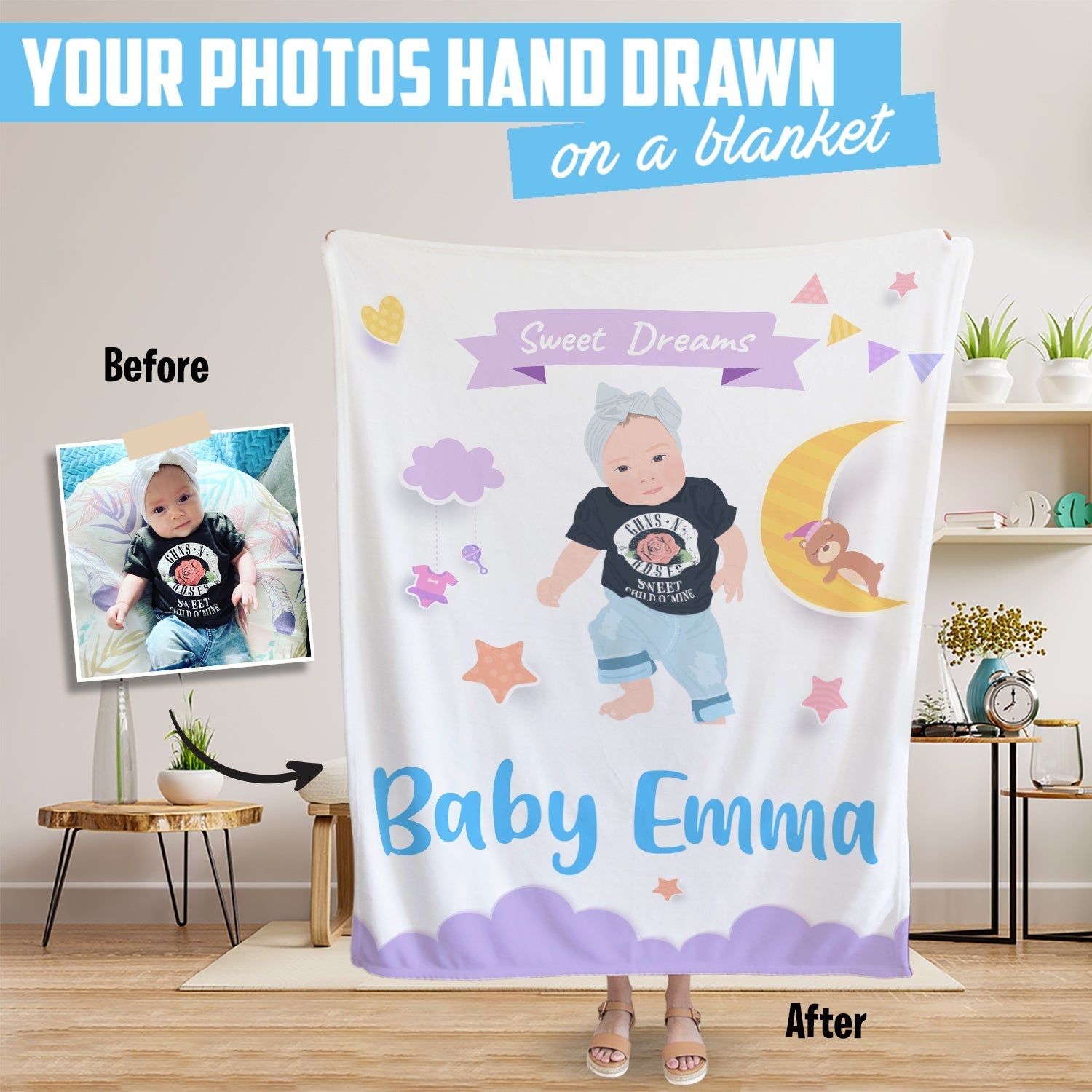 Personalized Sweet Dreams Baby Blanket - Personalized Memories