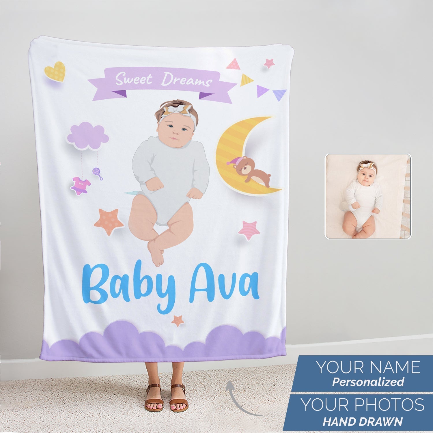 Personalized Sweet Dreams Baby Blanket - Personalized Memories