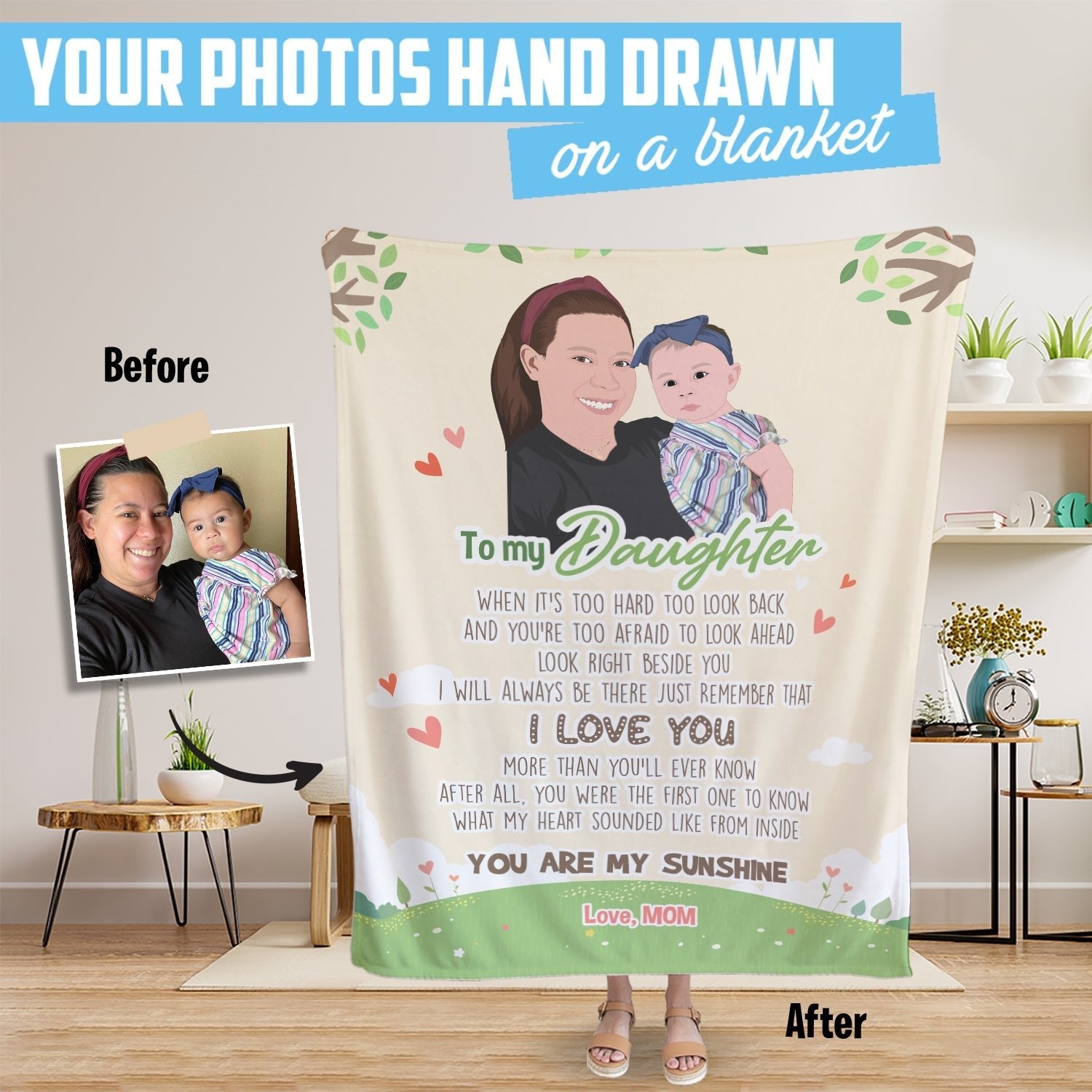 Personalized To My Daughter Blanket Love Mom - Personalized Memories