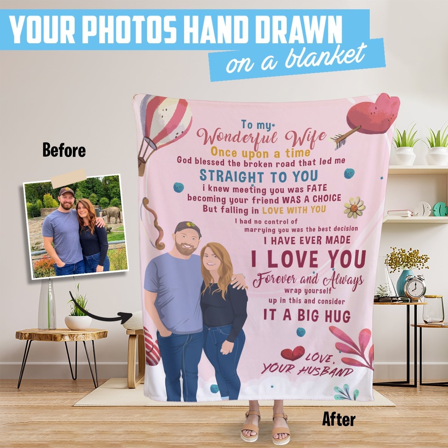 Personalized To My Wife Message Blanket - Personalized Memories