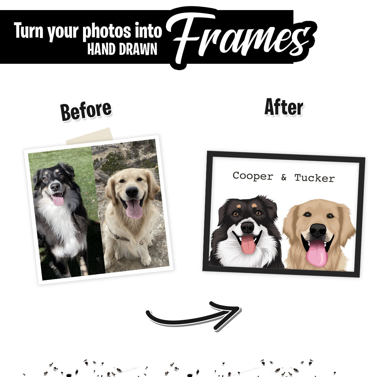 Personalized Two Pets Portrait - Personalized Memories