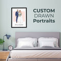 Personalized Wedding Couple Illustration Portrait - Personalized Memories