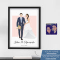 Personalized Wedding Couple Illustration Portrait - Personalized Memories