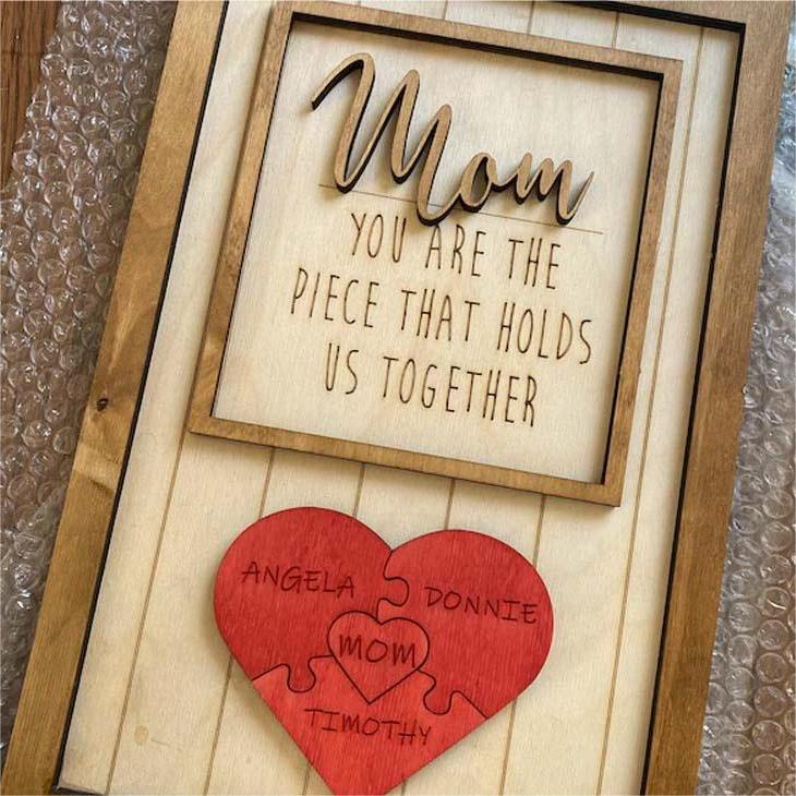 Personalized Wooden Family Connections Puzzle Wall Art - Personalized Memories