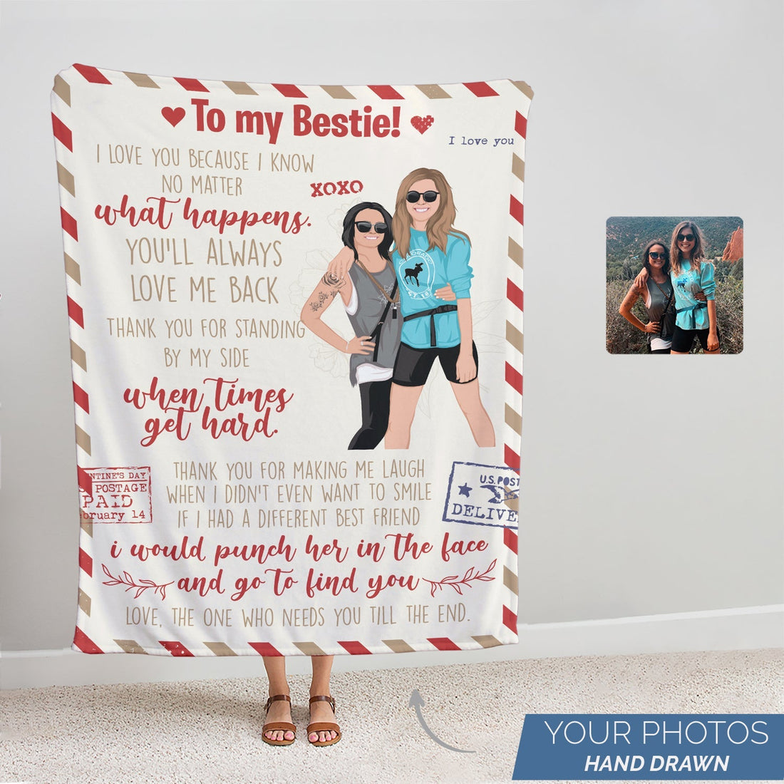 To My Bestie Blanket Personalized - Personalized Memories