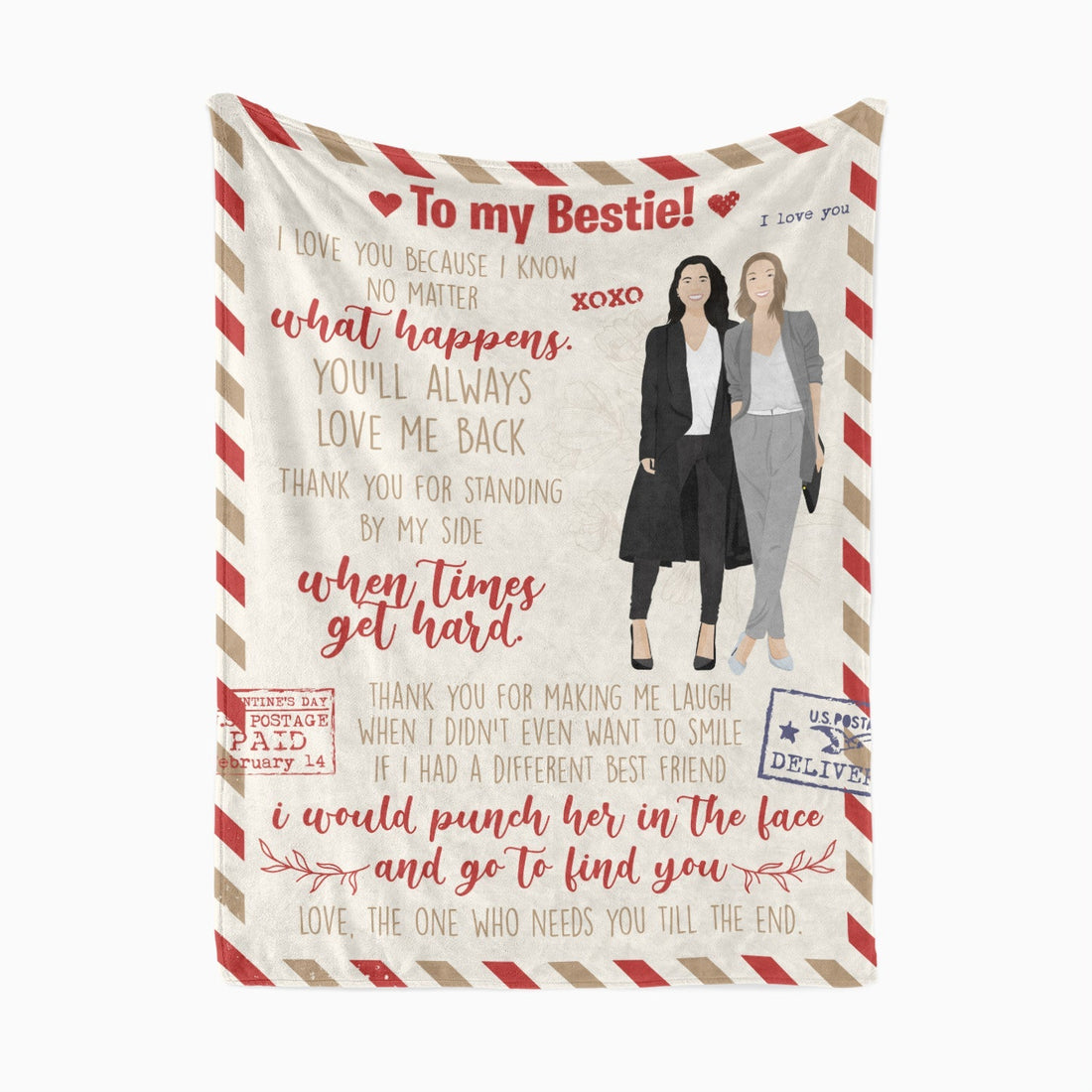 To My Bestie Blanket Personalized - Personalized Memories