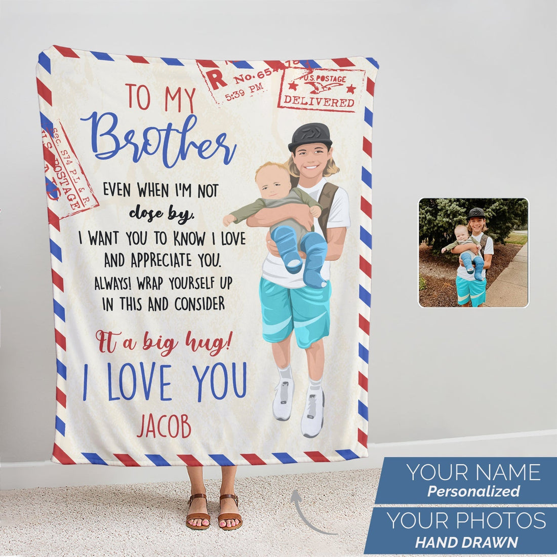 To My Big Brother Personalized Blanket - Personalized Memories