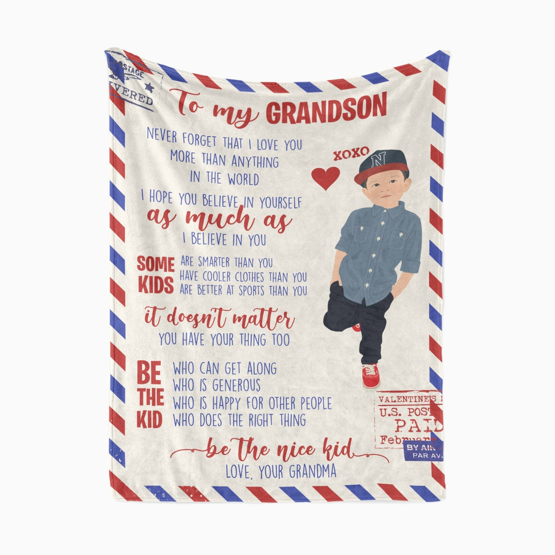 To My Grandson Letter Blanket Personalized - Personalized Memories